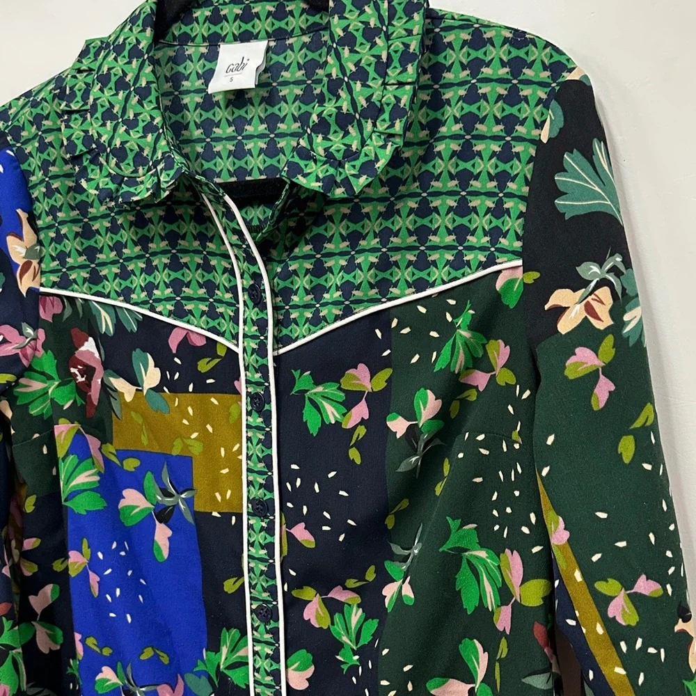 CAbi Multicolor bronco blouse Floral Patterned Shirt S 5520 - Picture 4 of 9